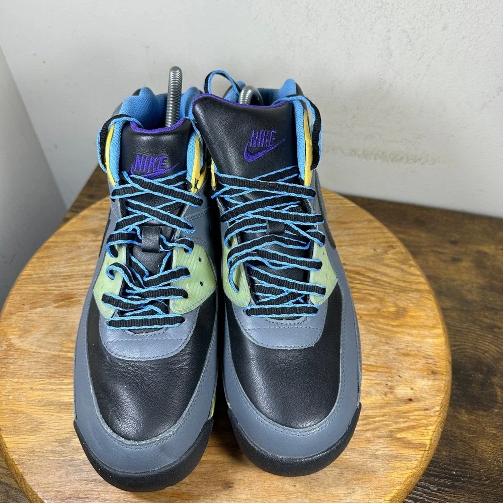 Nike Air Max 90 Sneaker Boot Mens 8.5 Grey Blue Yellow 316339-001 2007